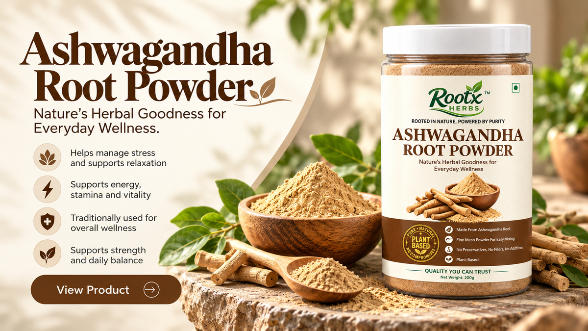 Ashwagandha Root Powder promotional banner