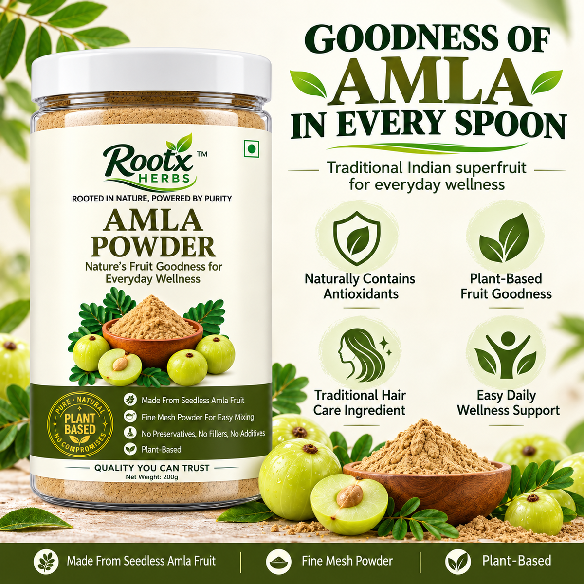 Amla Powder | Pure & Natural Indian Gooseberry Superfood (200g)