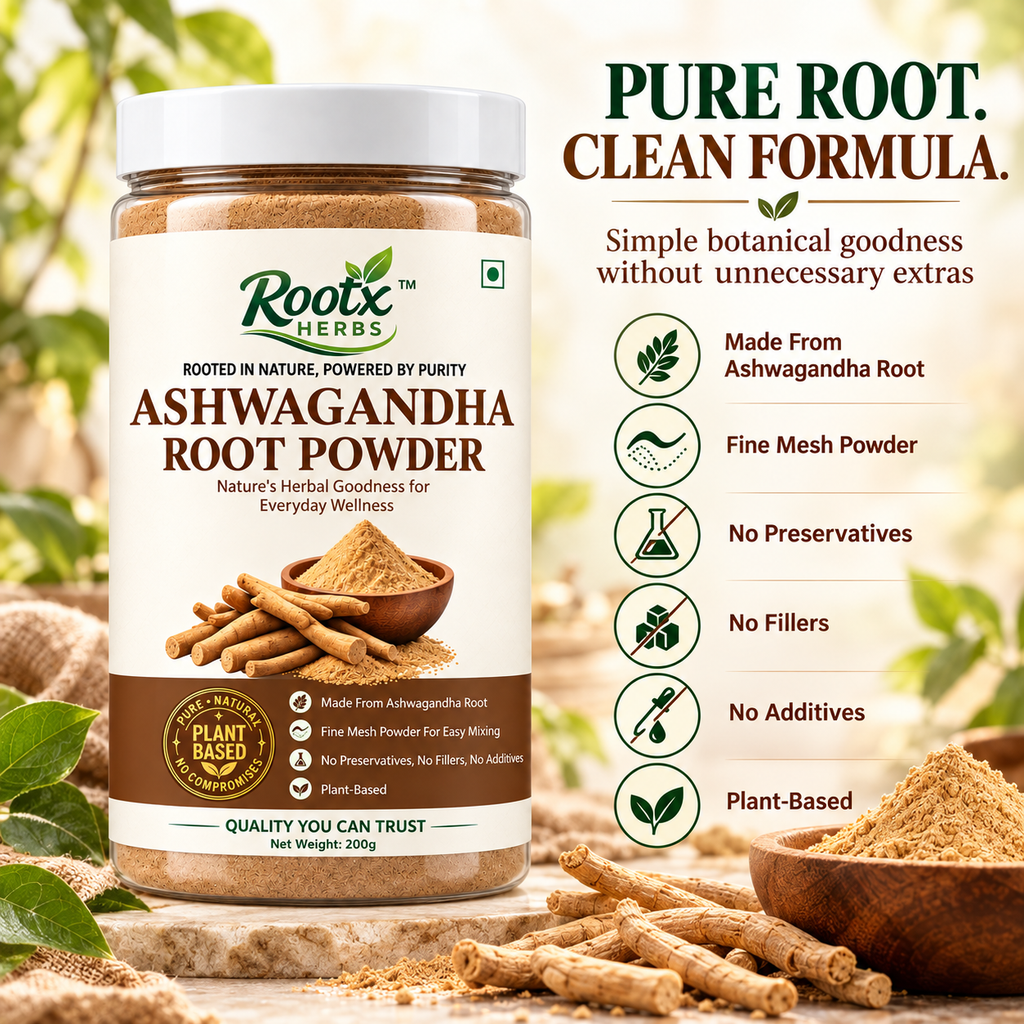 Ashwagandha Root Powder | Pure Withania Somnifera Herbal Churna (200g)