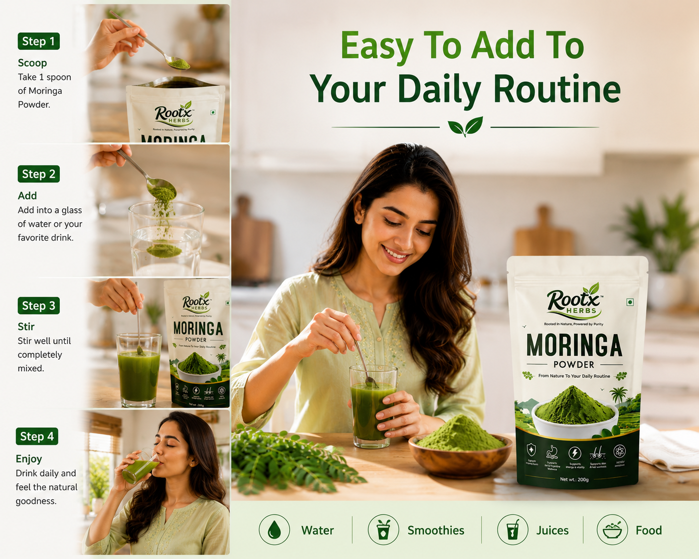 Moringa Powder | Pure Natural Superfood & Daily Wellness Support